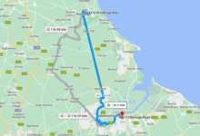 how to get distance between two points in google map with python