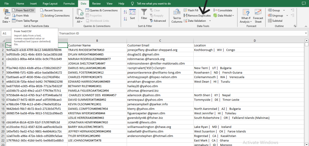 messy excel data