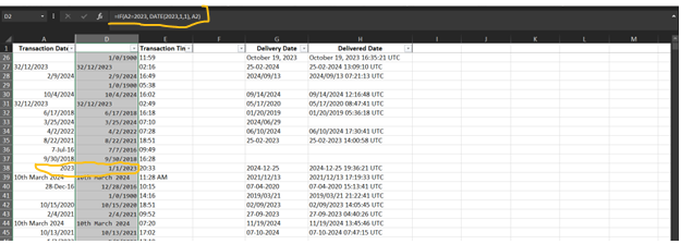 date functions in excel
