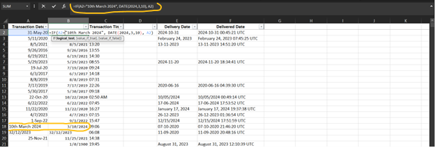 using date functions in excel
