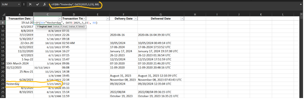 date function in excel