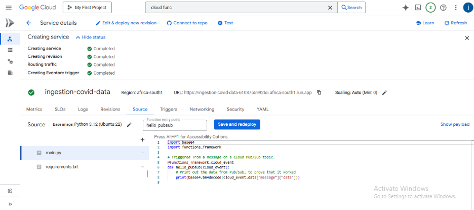 Google cloud function